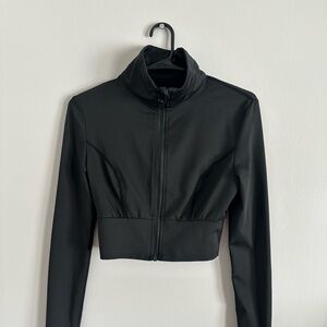 Black Women's Zip-Up Top